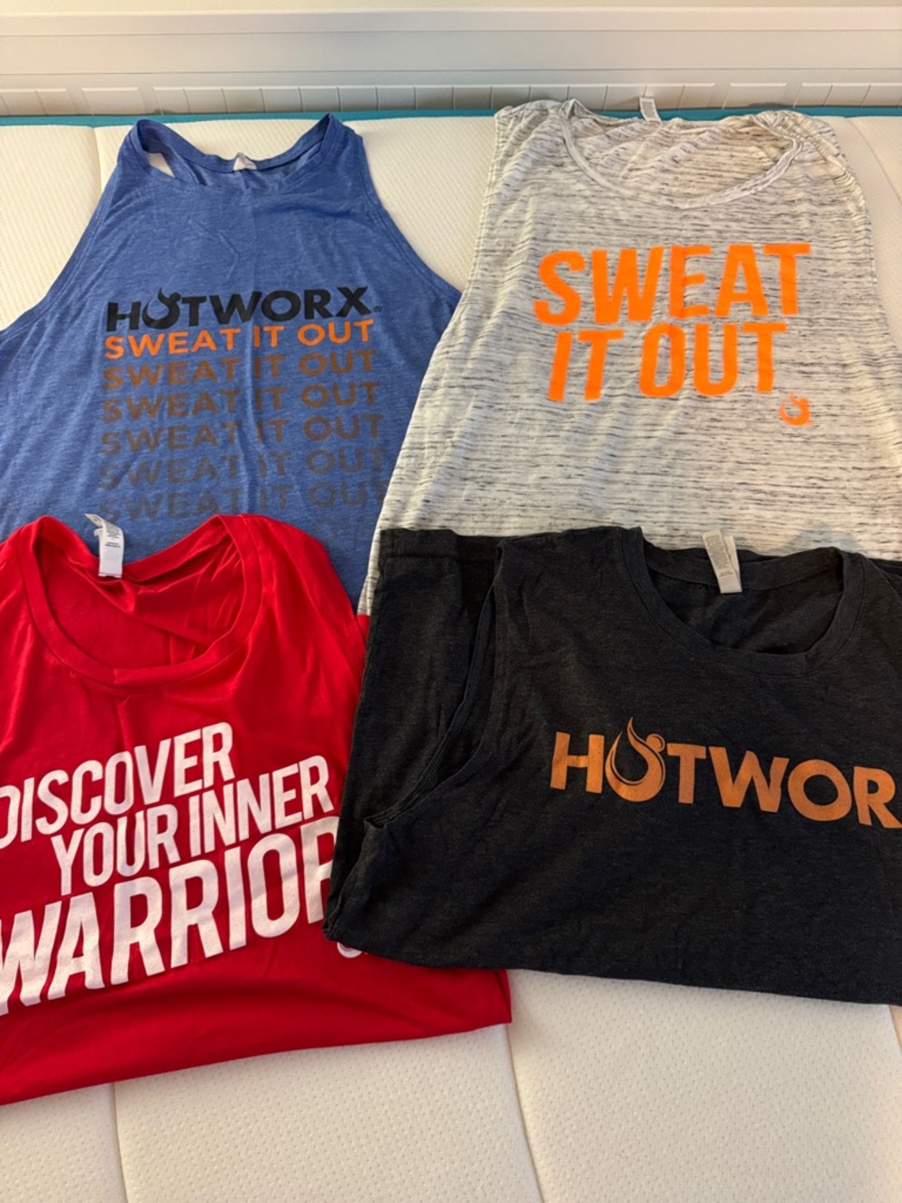 Hotworx & Motivational Workout Tank Bundle - Blue, Gray, Red, Black